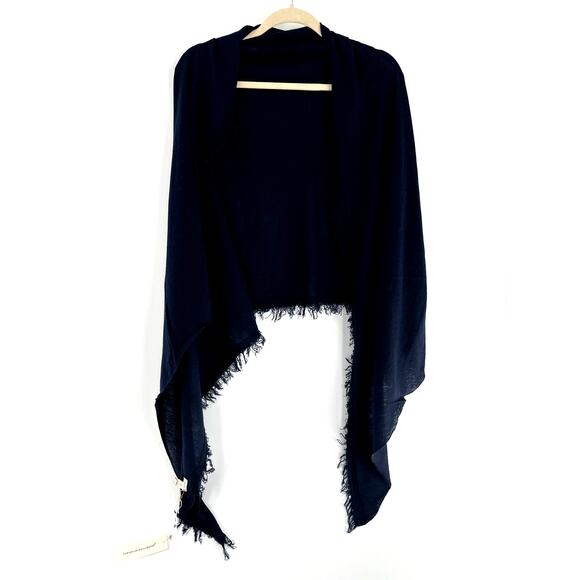 Unsubscribed Women's Navy Lightweight Cashmere Scarf One Size - Picture 5 of 8